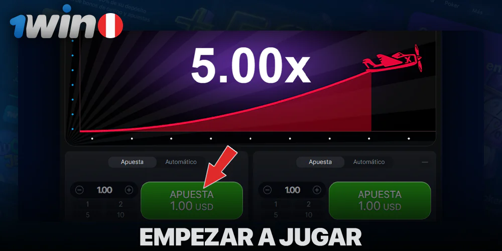 Haga una apuesta en el juego Aviator por 1win