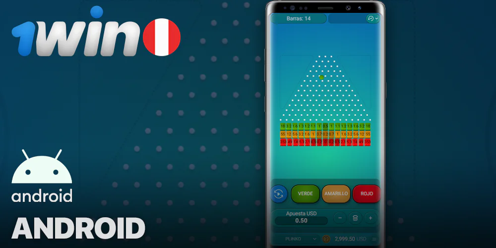 Juega al Plinko en la app móvil 1Win para Android