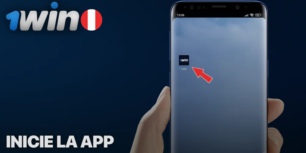 Aplicación 1Win en la pantalla del teléfono inteligente