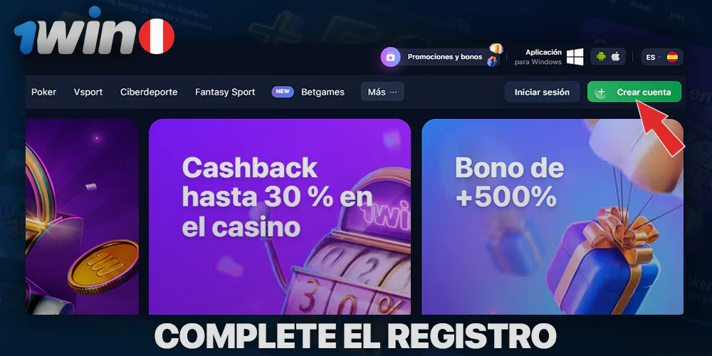 Registro completo en 1Win