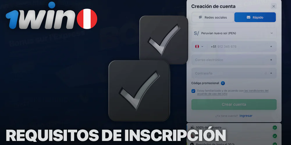 Requisitos para peruanos al registrarse en 1Win